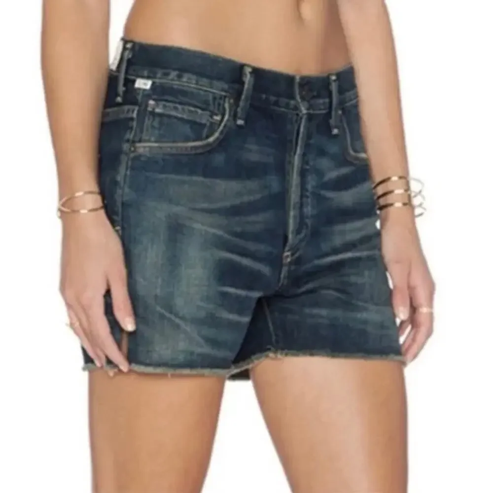 CITIZENS OF HUMANITY Corey Short Womens 28 Slouchy Fit Denim Cut Off Dark Wash